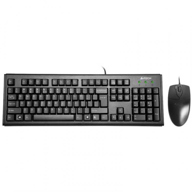Kit Tastatura + Mouse cu fir A4Tech, KM-720 + OP-620D, USB, negru