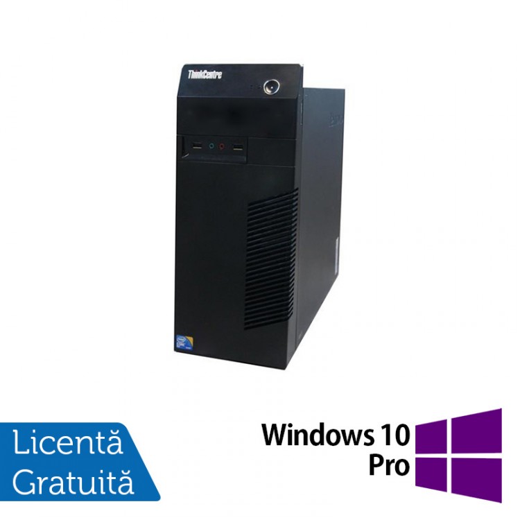 Calculator Lenovo Thinkcentre M72E Tower, Intel Core i3-2100 3.10GHz, 4GB DDR3, 250GB SATA + Windows 10 Pro