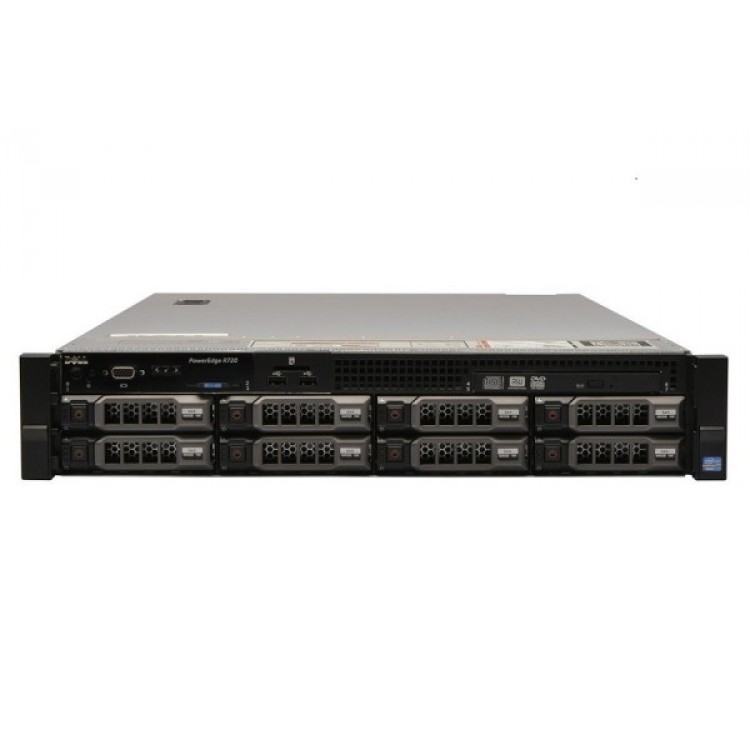 Server Dell PowerEdge R720, 2x Intel Xeon Octa Core E5-2670, 2.60GHz - 3.30GHz, 72GB DDR3 ECC, 2 x SSD 120GB SATA + 2 x 2TB HDD SATA + 2 x 3TB HDD SATA, Raid Perc H710 mini, Idrac 7 Enterprise, 2 surse HS