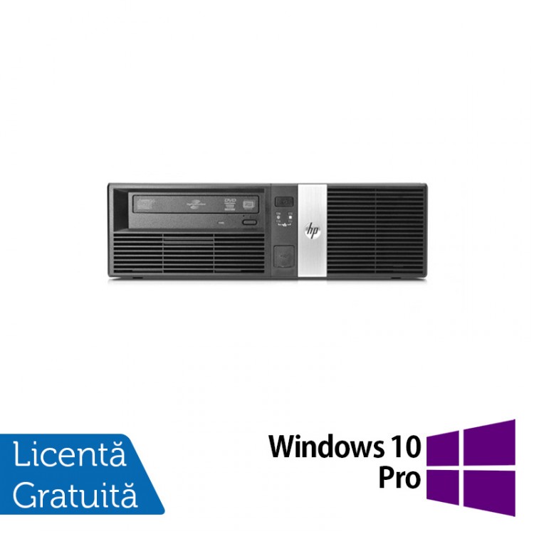Calculator HP RP5800 SFF, Intel Core i3-2120 3.30GHz, 4GB DDR3, 250GB SATA, DVD-RW, 2 Porturi Com + Windows 10 Pro