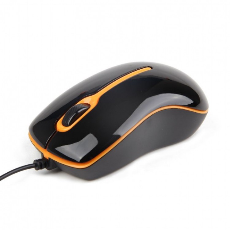 MOUSE GEMBIRD USB optic, 1000dpi, 3 butoane, 1 rotita scroll, Black&Orange