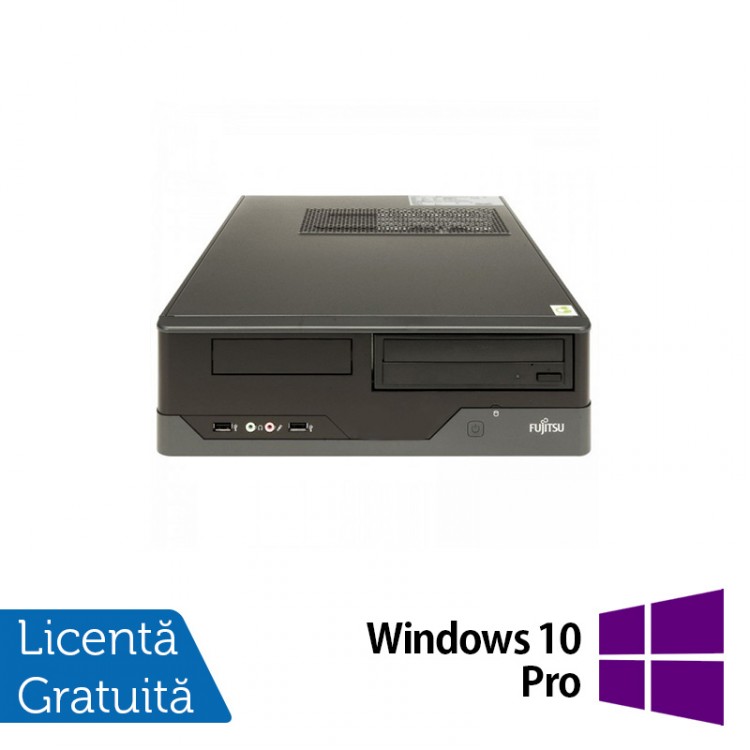 Calculator FUJITSU SIEMENS E400 SFF, Intel Core i3-2120 3.30GHz, 4GB DDR3, 250GB SATA, DVD-RW + Windows 10 Pro